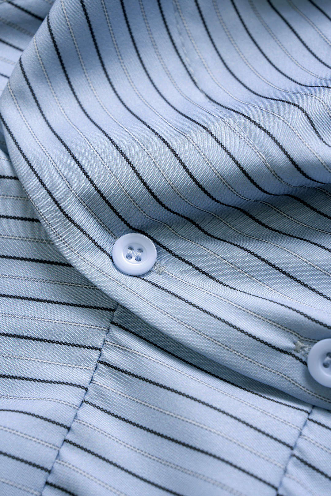 Stripes Print V-Neck Ruched Long-Sleeve Shirt