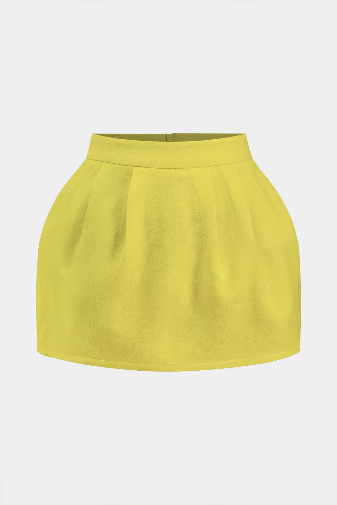 Linen Ruched Zipper Skirt