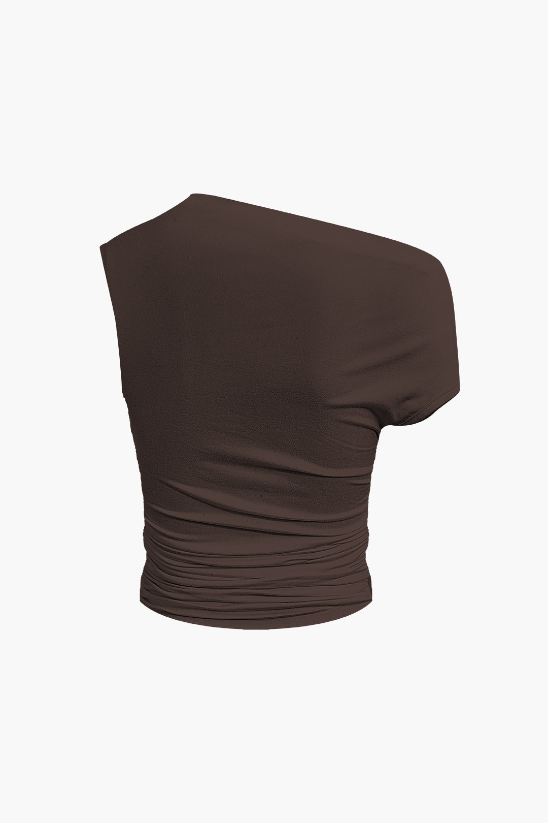 Basic Asymmetrical Ruched Crop Top And Tie Mini Skirt Set
