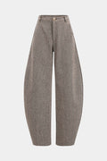 Woolen Metallic Button Pocket Pants
