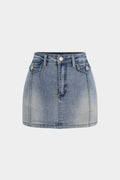 Denim Button Skirt