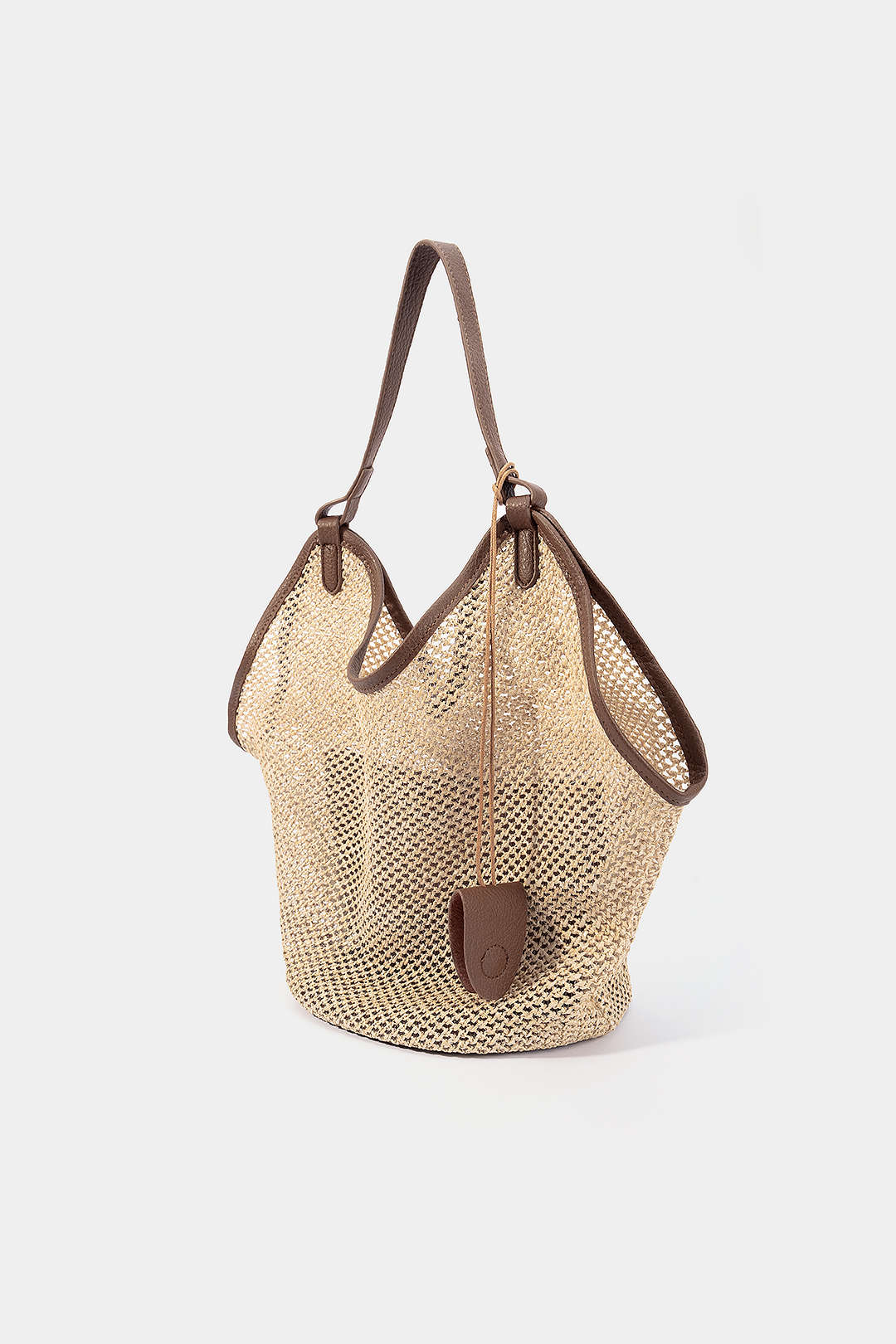 Woven Faux Leather Shoulder Bag