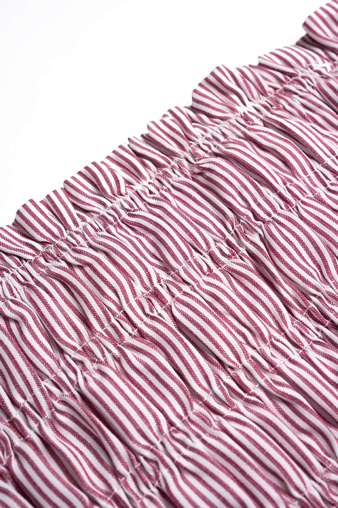 Stripes Print Scallop Edge Tube Top And Shorts Set