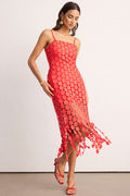 Fringe Cut Out Sleeveless Maxi Dress
