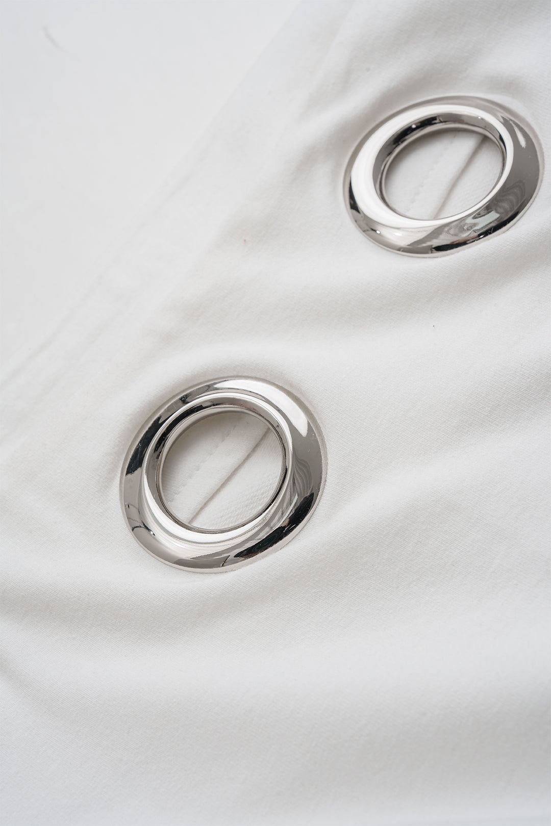 Metallic Eyelet Asymmetrical Long-Sleeve Top