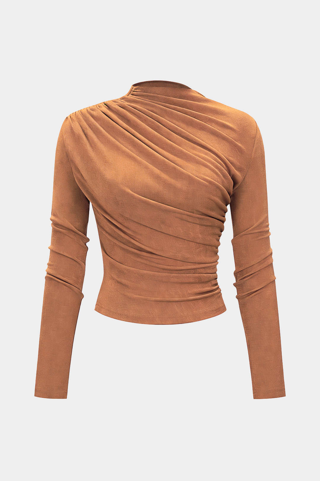 Ruched Wrinkle Long Sleeve Top