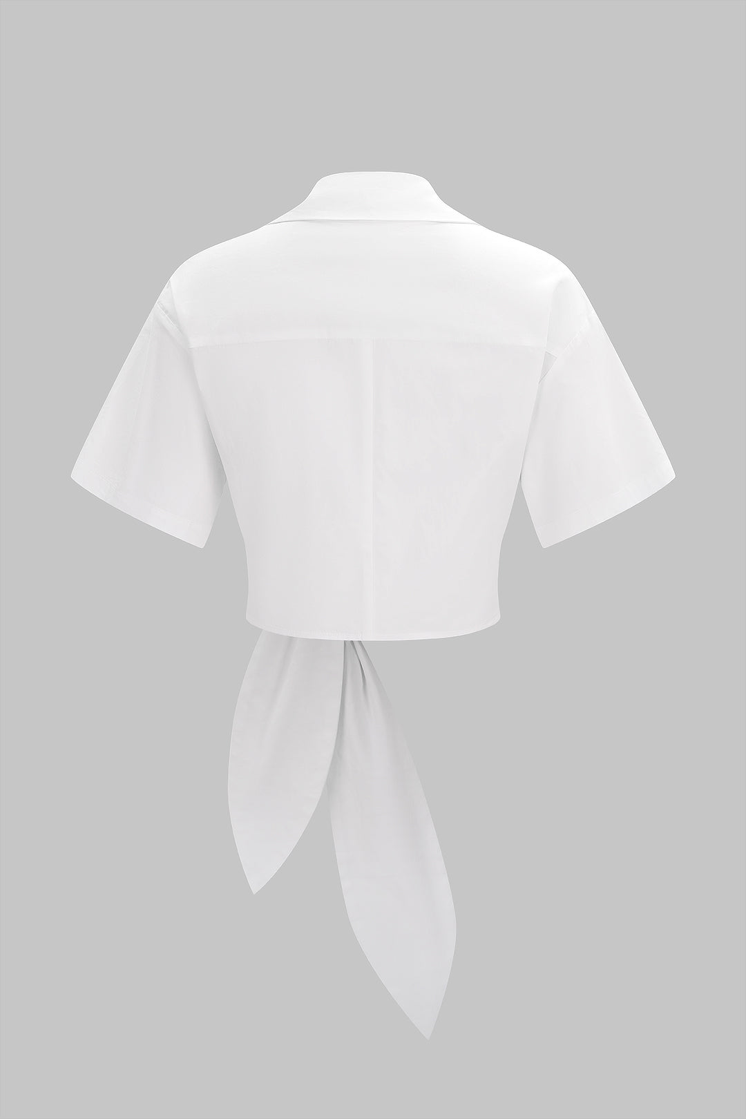 Solid Tie-Up Short-Sleeve Shirt