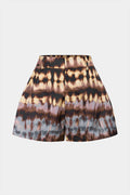 Abstract Tie Dye Print Satin Shorts