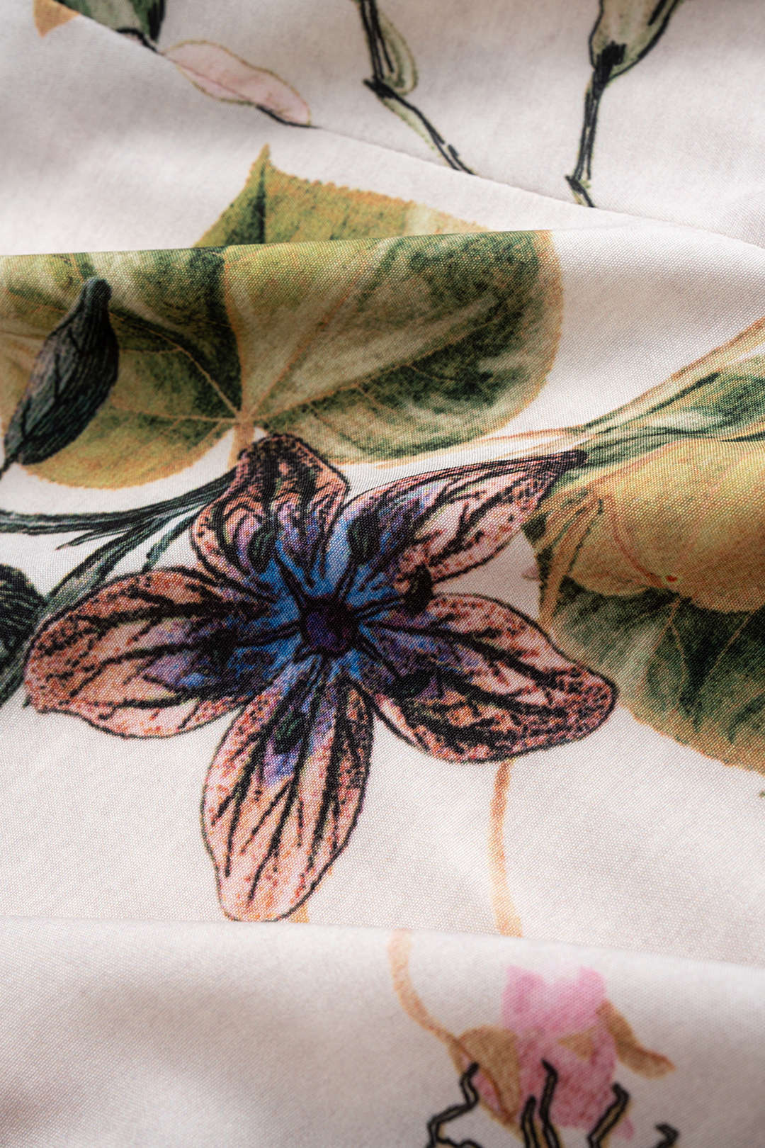 Floral Print V-Neck Tie-Up Long Sleeve Top