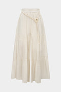 Belted Ruched High Waist Wide Leg Pants