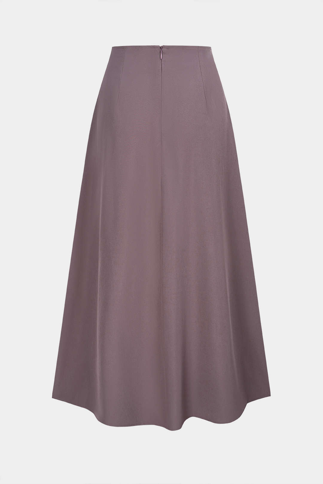 Solid Metallic Button High Waist A-Line Skirt