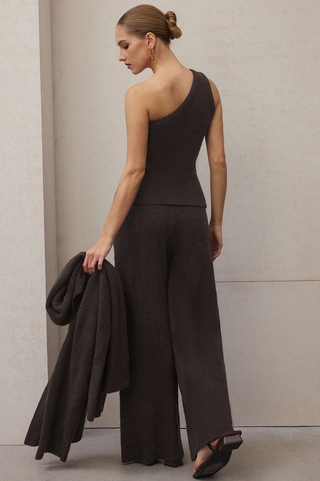 3PC Asymmetrical Tank Top And Wide Leg Pants Set