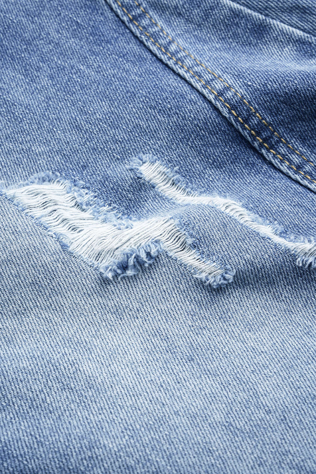 Denim Ripped Wide Leg Jeans