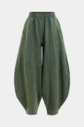 Ruched Pocket Wide Leg Barrel Trousers