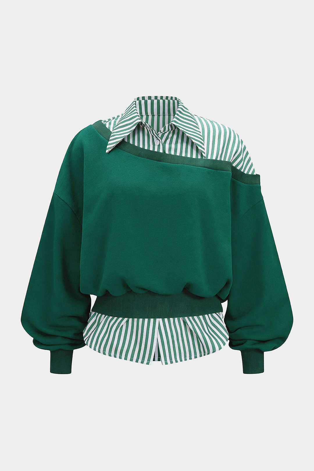 Patchwork Asymmetrical Long Sleeve Sweatshirt