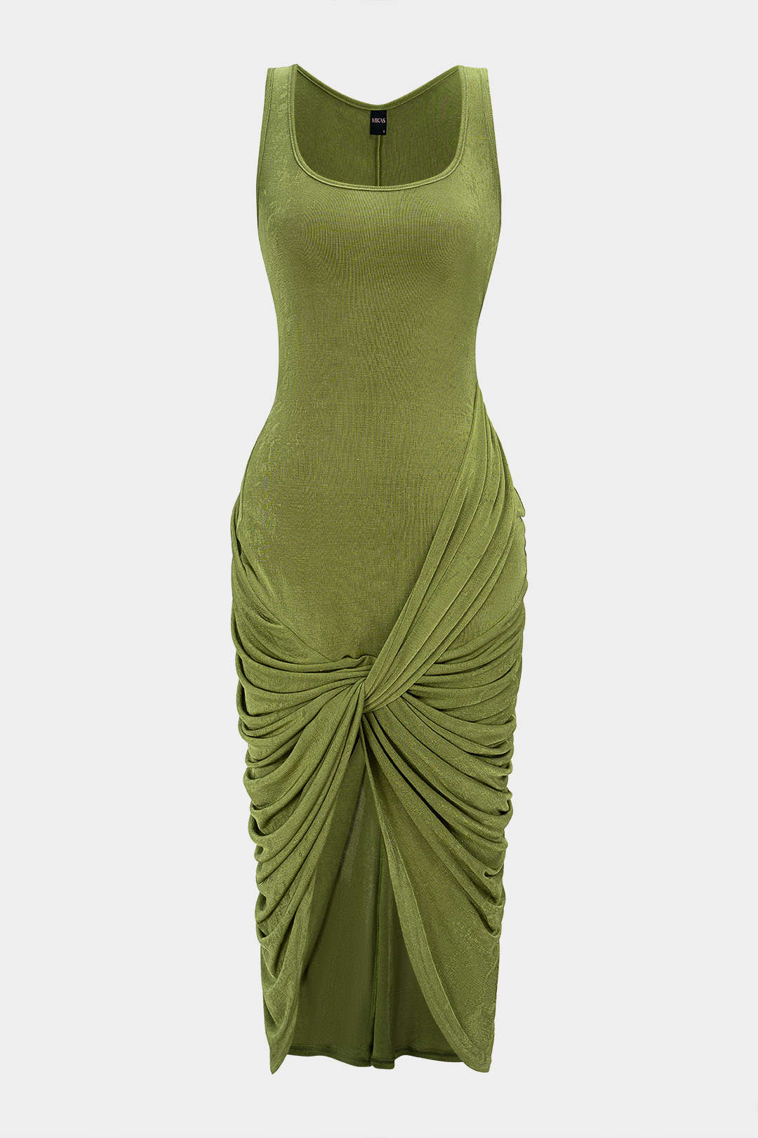 Round Neck Sleeveless Midi Dress