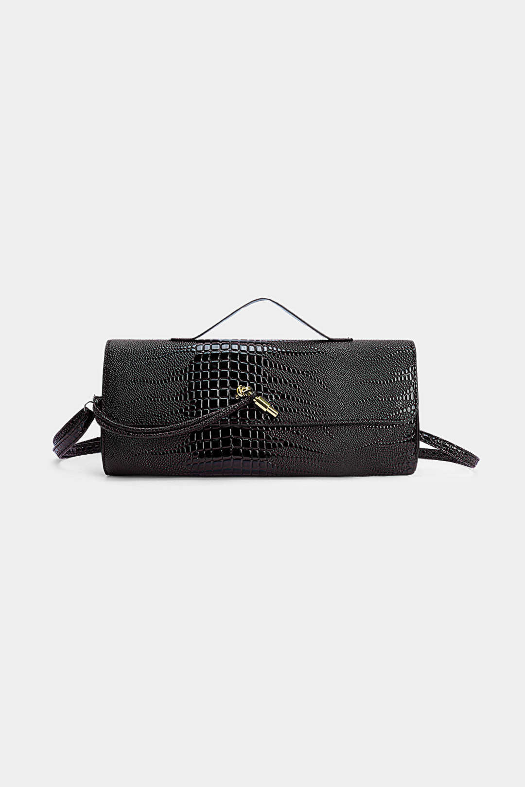 Crocodile Skin Pattern Faux Leather Clutch Bag