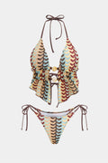 Bohemian Print Tie-Up Bikini Set