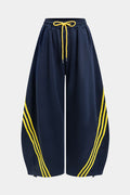Contrast Tie-Up Barrel Trousers