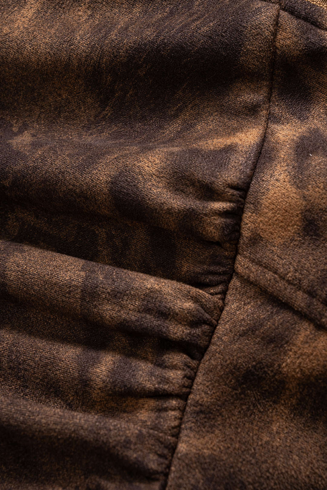 Leopard Stripes Print Zipper Waist-Cinching Long-Sleeve Hoodie