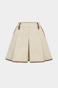 Contrast Pleated  Mini Skirt