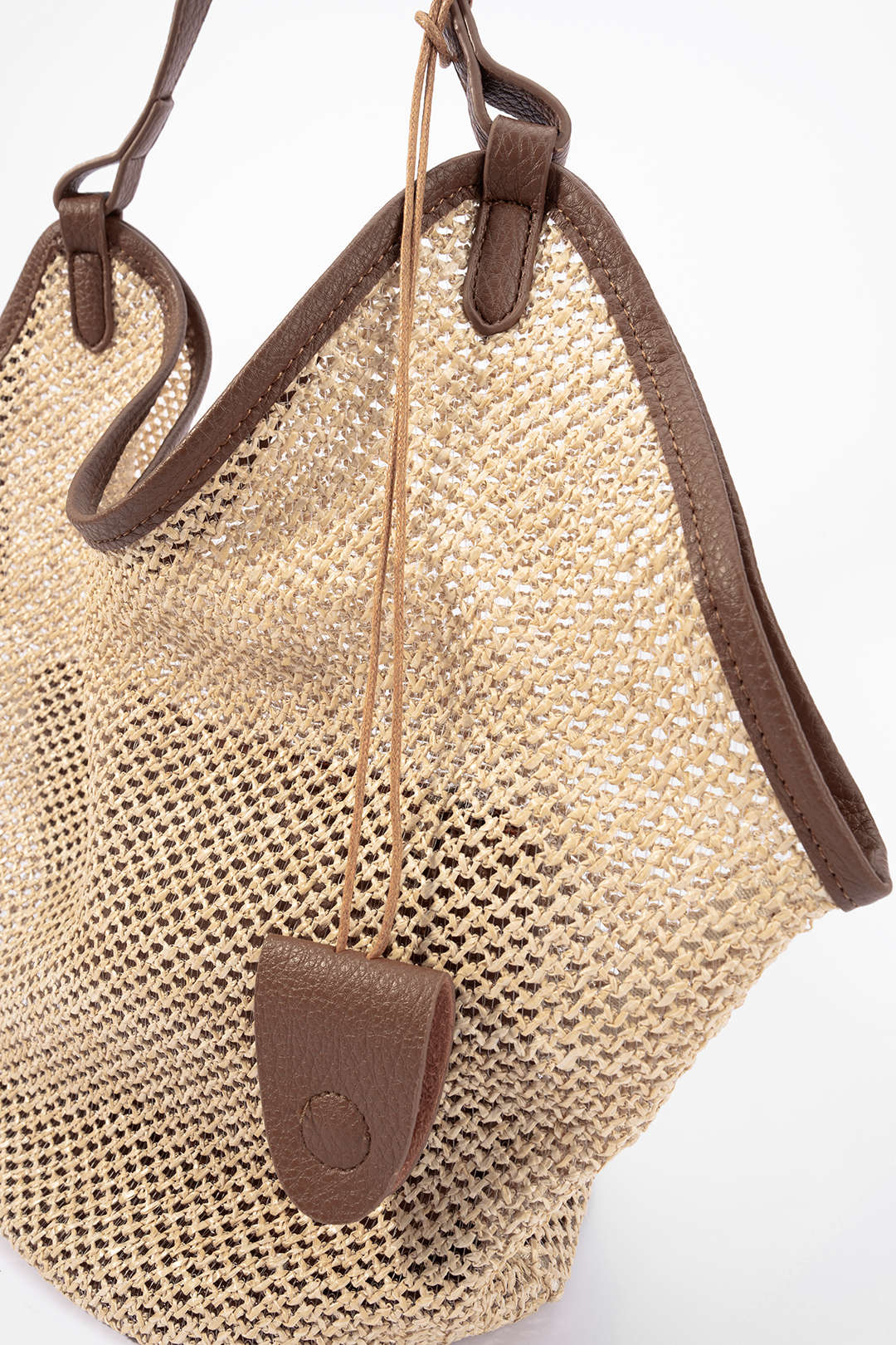 Woven Faux Leather Shoulder Bag