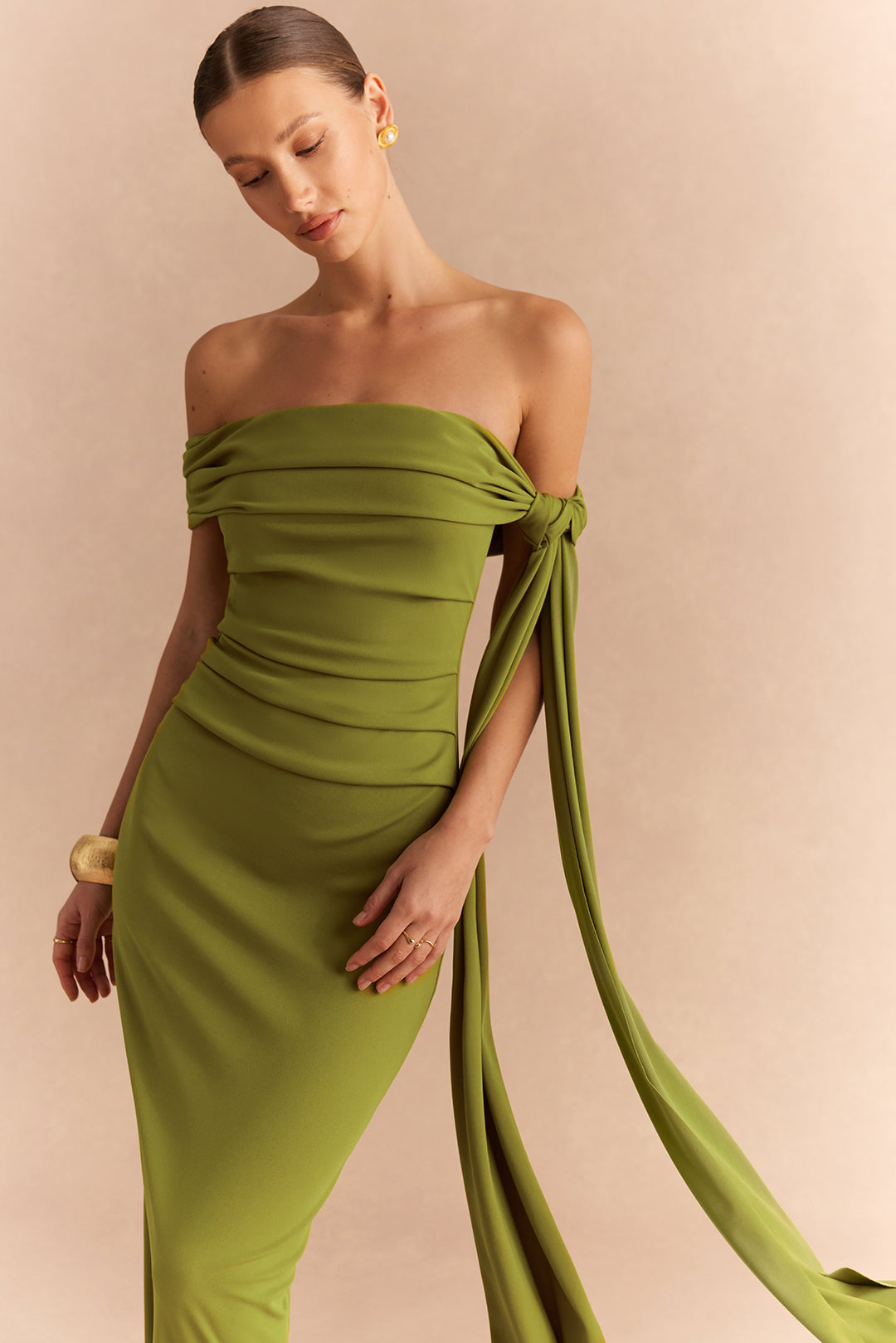 Off Shoulder Asymmetrical Sleeveless Maxi Dress