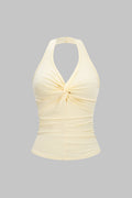 Halter Neck Twist Knot Cami Top