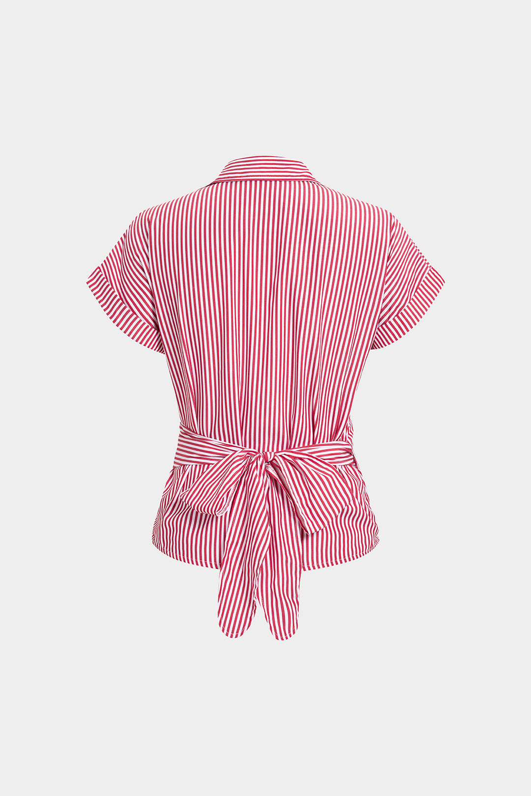 Striped Tie Back Short-Sleeve Shirt