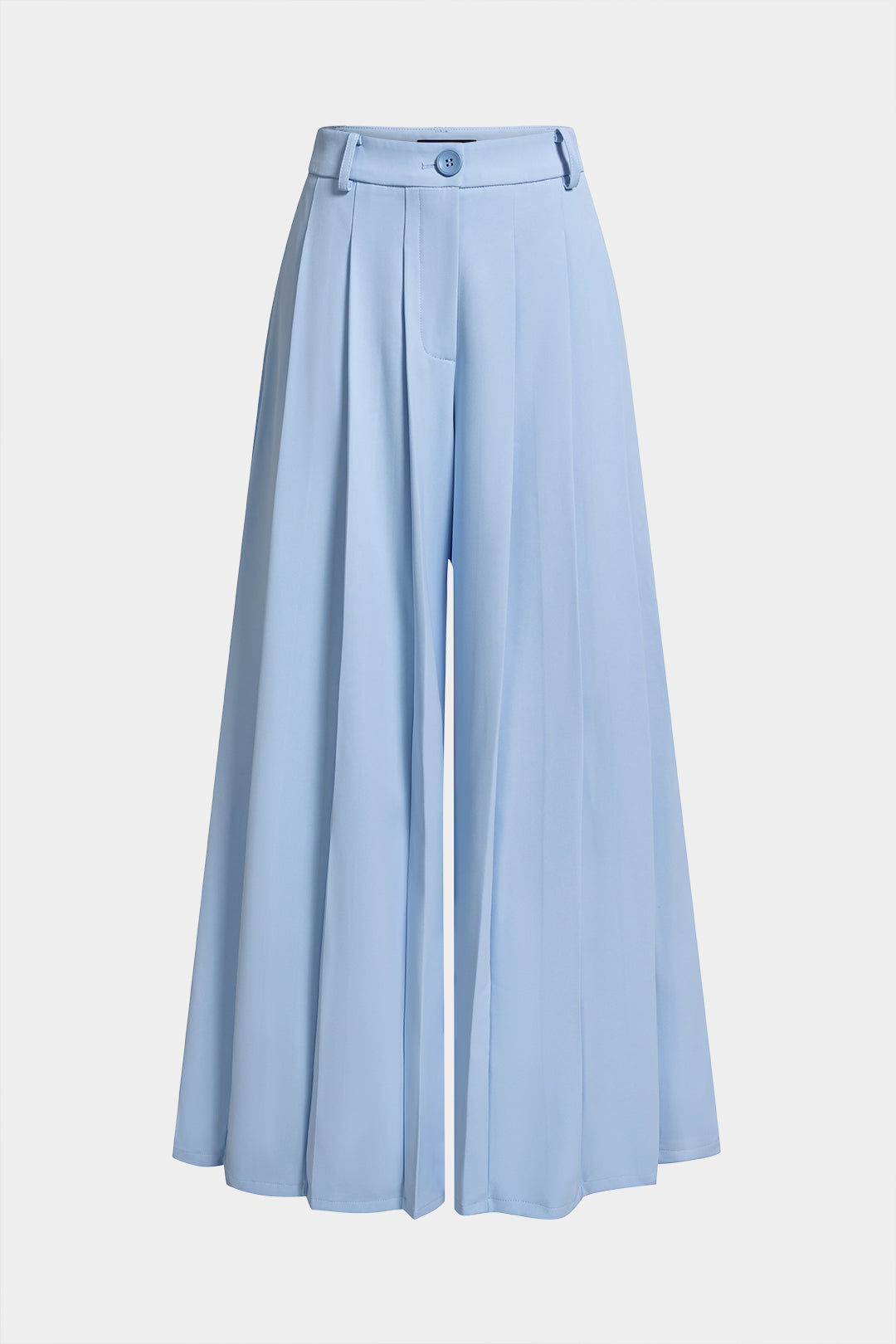 Solid Pleated Wide Leg Pants