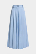 Solid Pleated Wide Leg Pants
