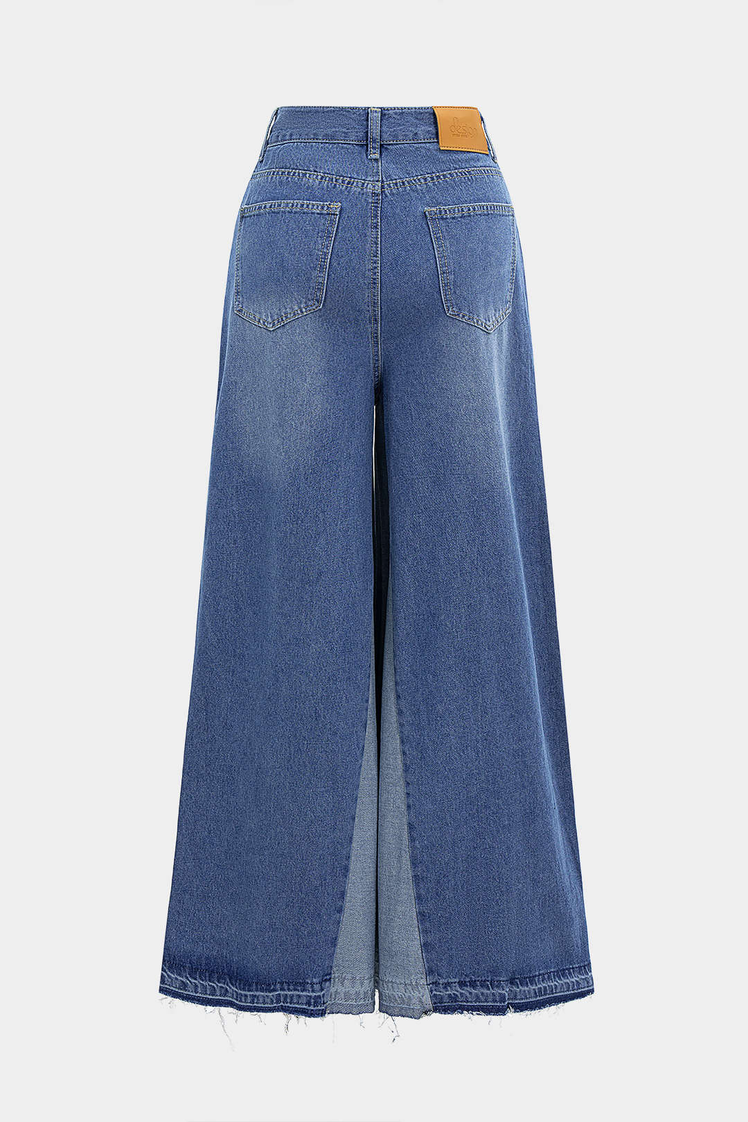 Denim Contrast Wide Leg Jeans