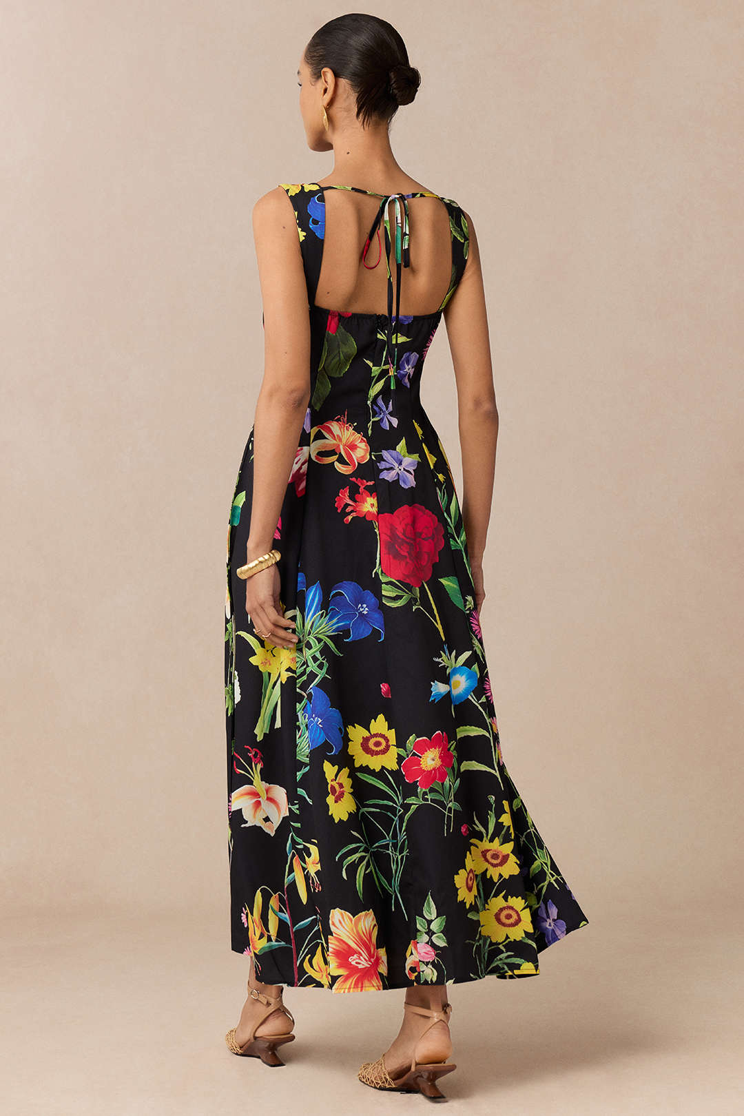 Floral Print Sleeveless Maxi Dress