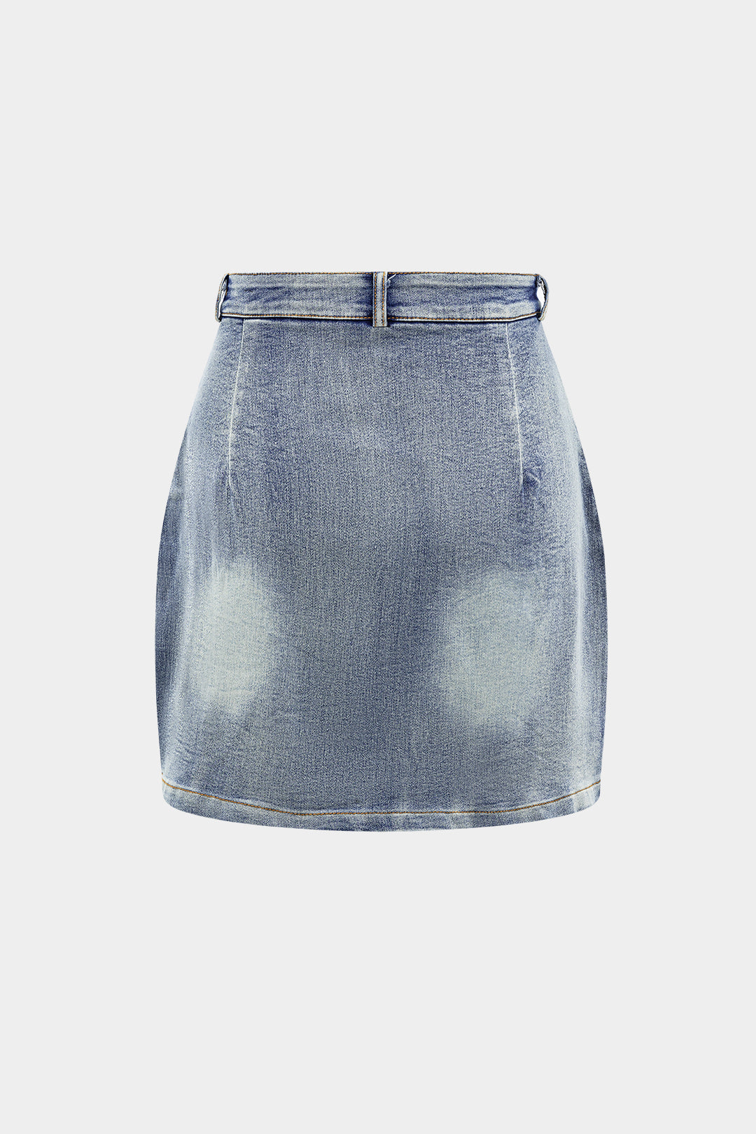 Denim Tie Up Halter And Mini Skirt Set