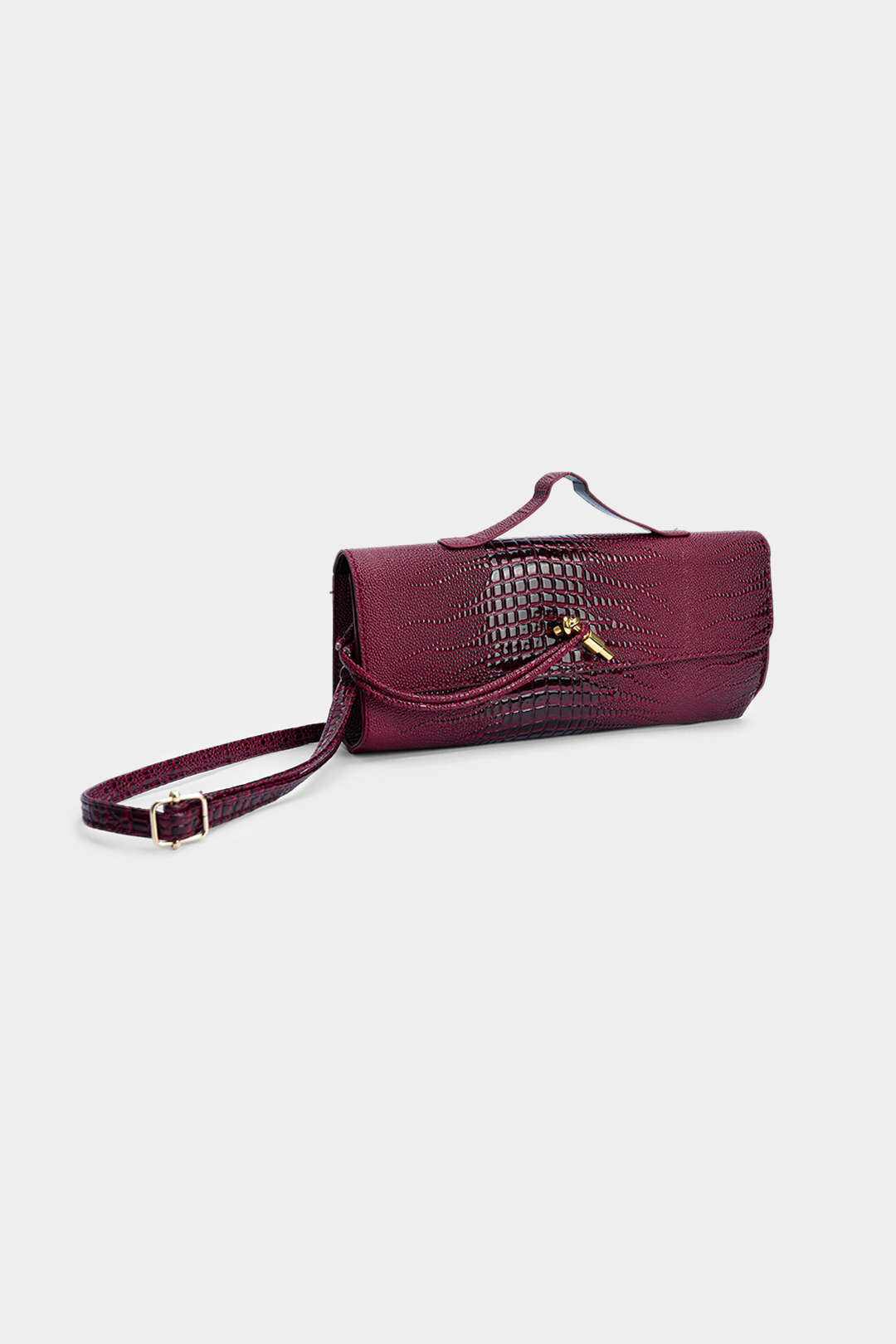 Crocodile Skin Pattern Faux Leather Clutch Bag