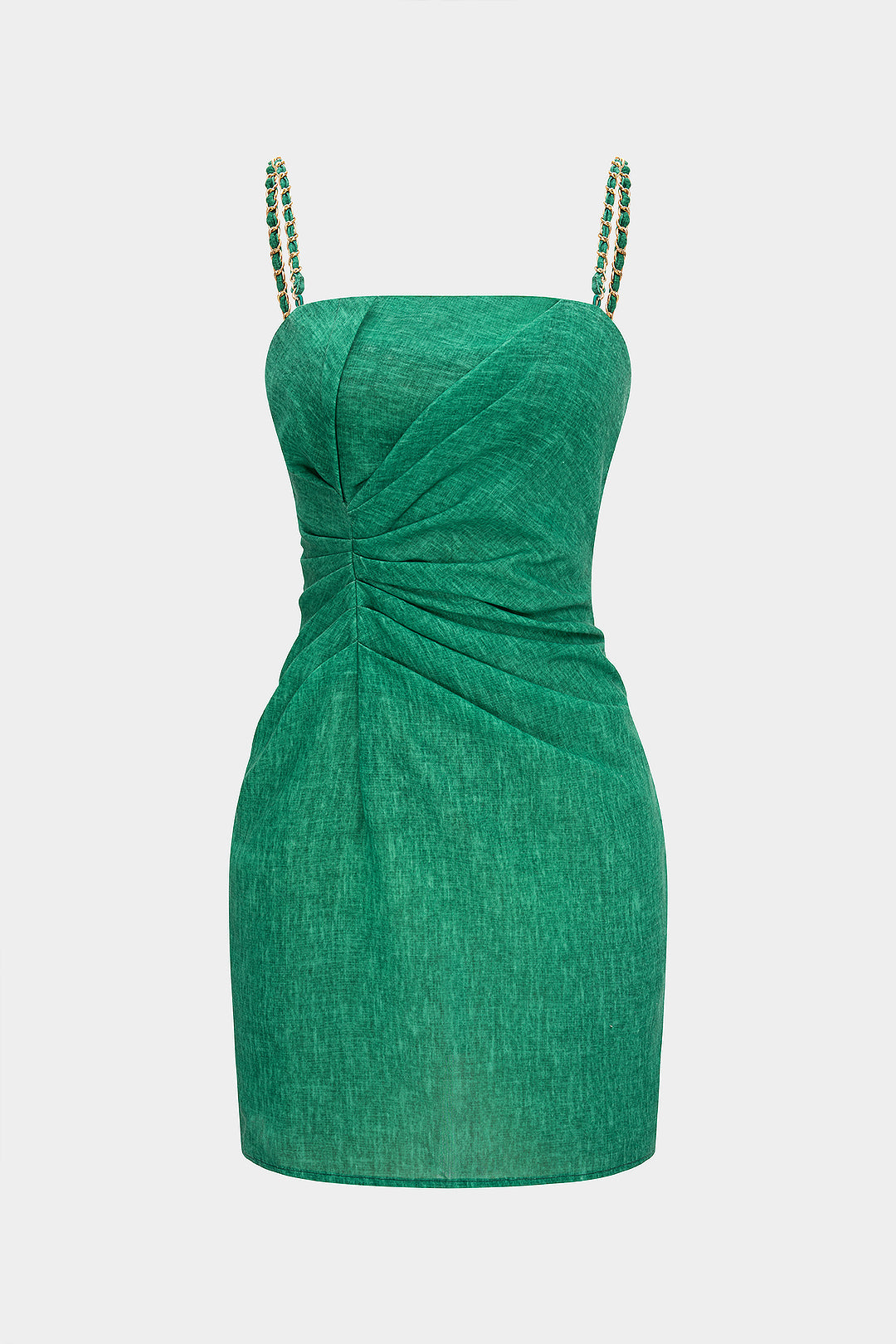 Metallic Chain Asymmetrical Sleeveless Mini Dress