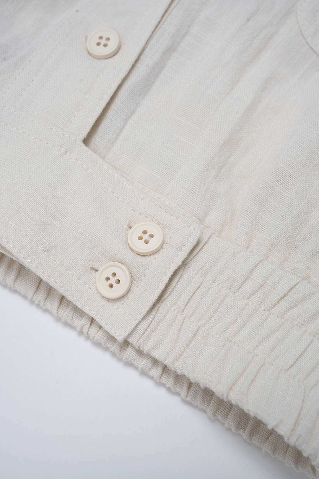 Linen Lapel Button Short Sleeve Shirt