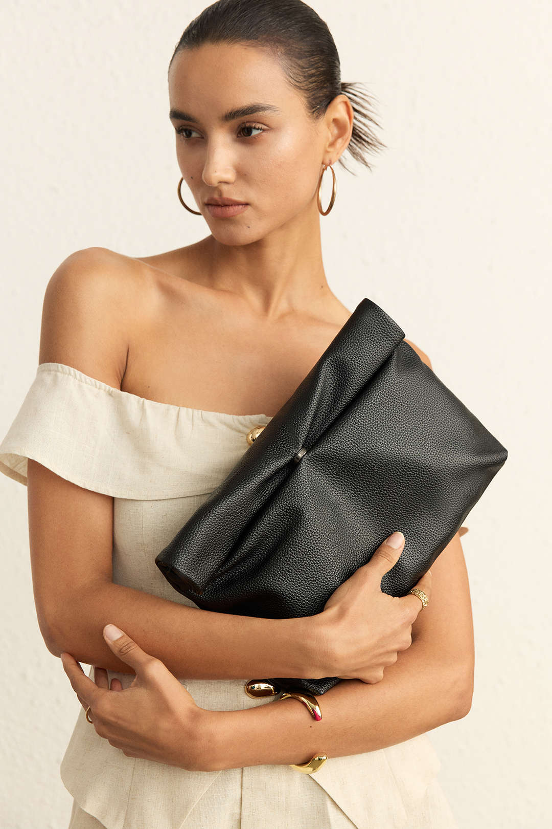 Faux Leather Clutch Bag