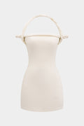 Braided Twist Halter Neck Mini Dress