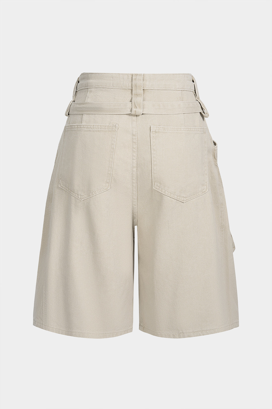 Denim Belted Pocket Shorts