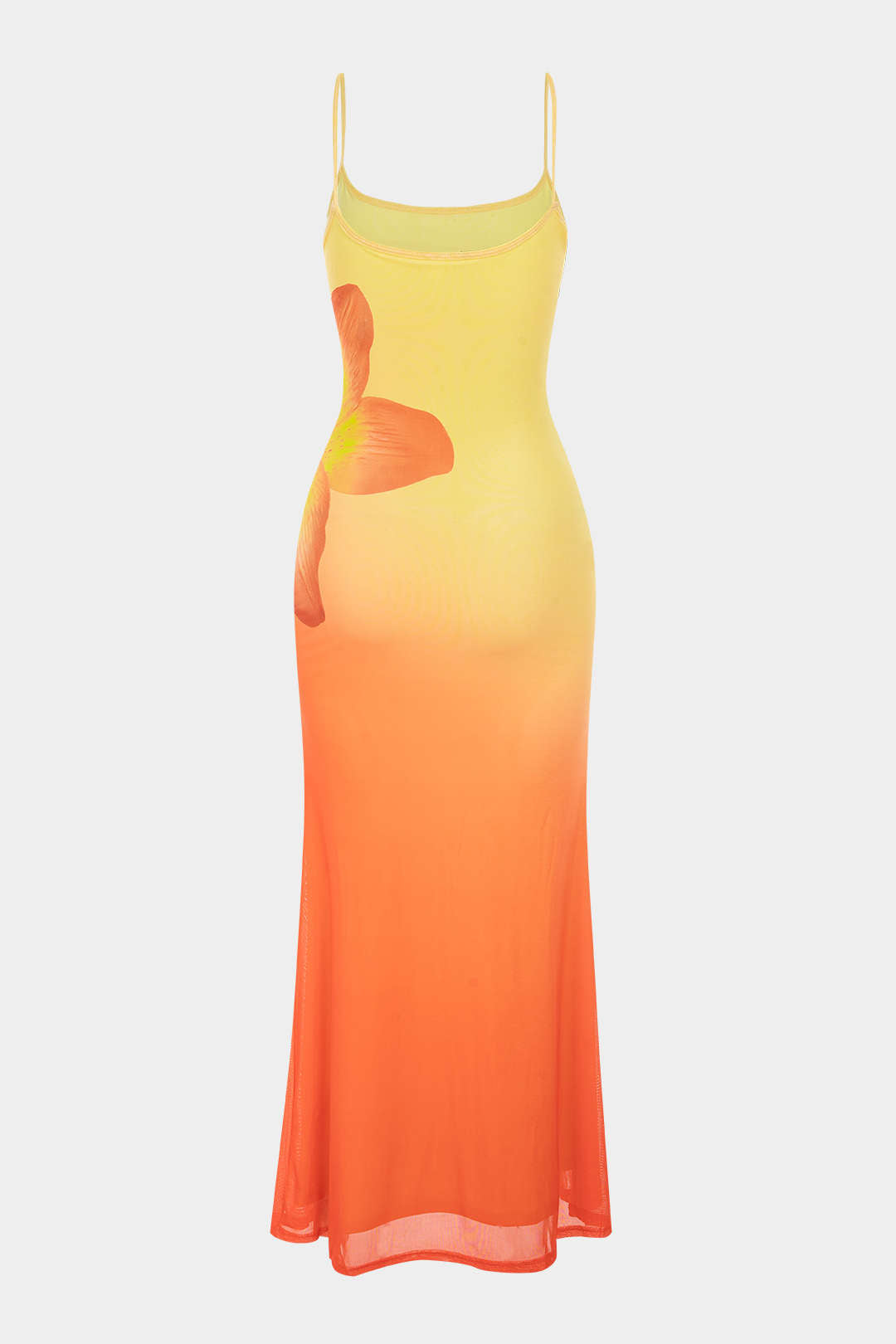 Ombre Floral Print Sleeveless Maxi Dress