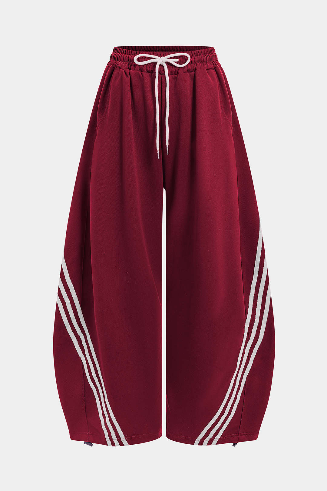 Contrast Tie-Up Barrel Trousers