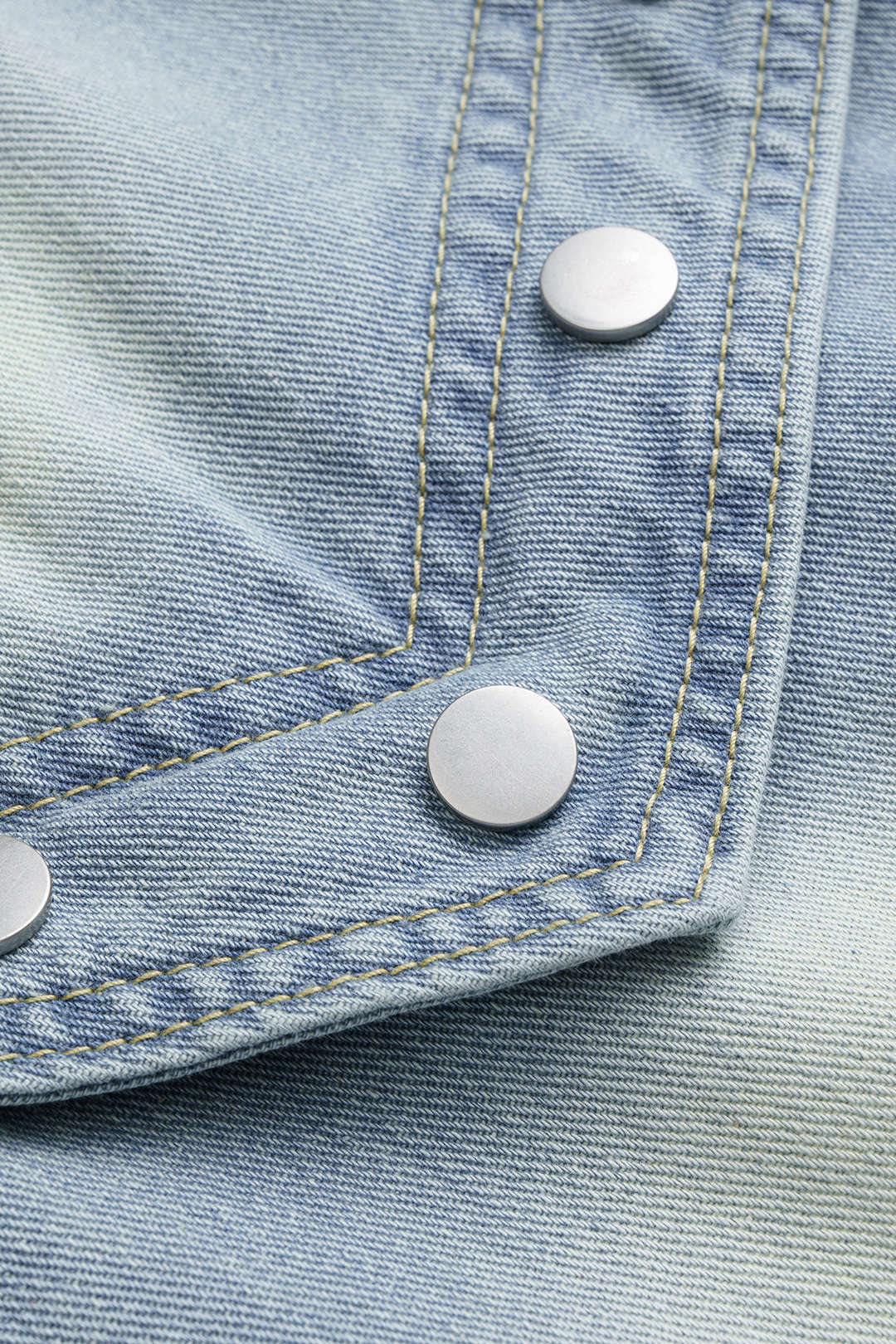 Denim Patchwork Frayed Rivets Straight-Leg Jeans