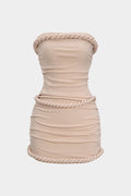 Twist Knot Strapless Sleeveless Mini Dress