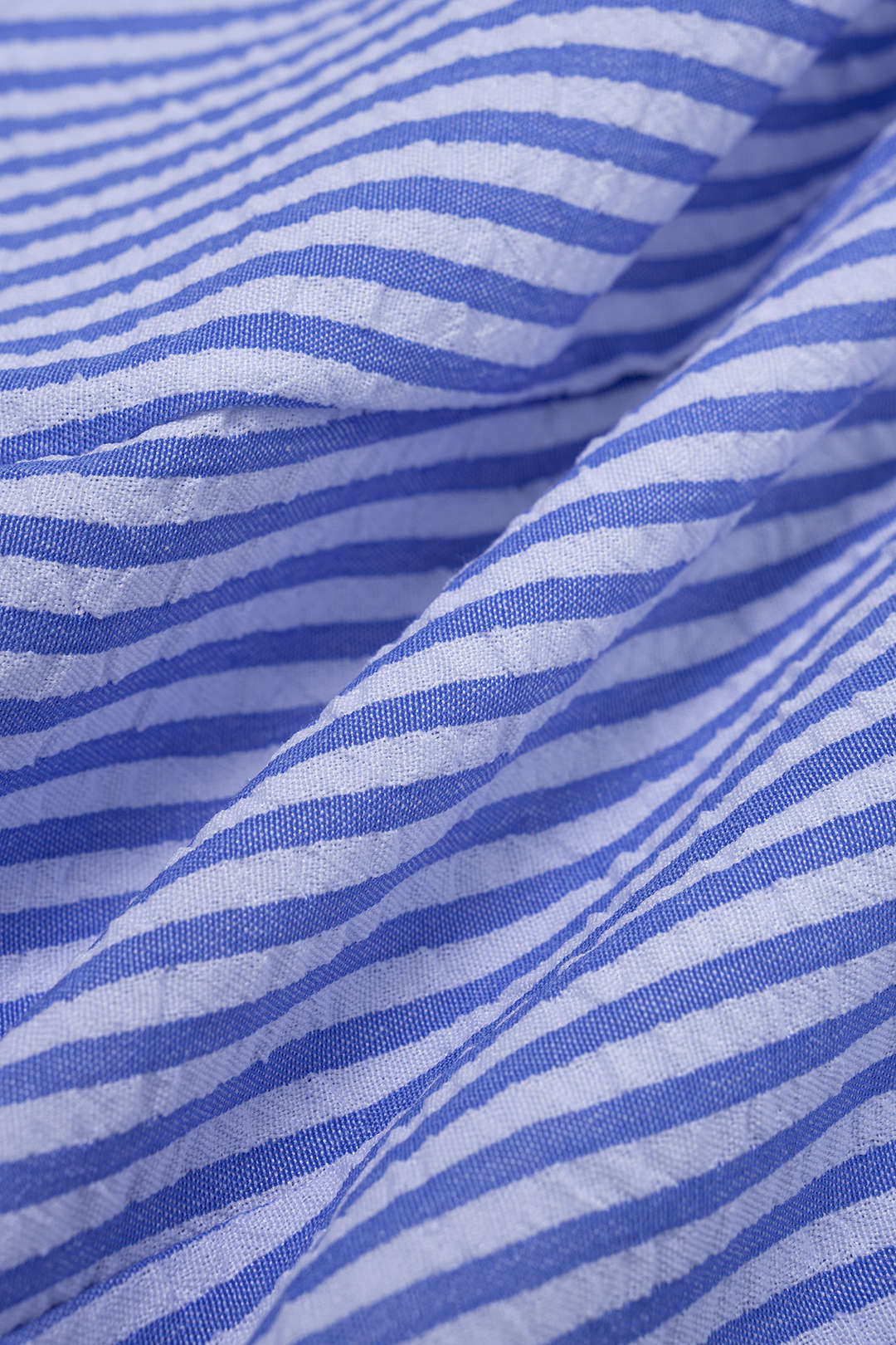 Stripes Print V-Neck Tie-Up Long-Sleeve Shirt