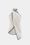 Contrast Binding Halter Asymmetrical Cami Top