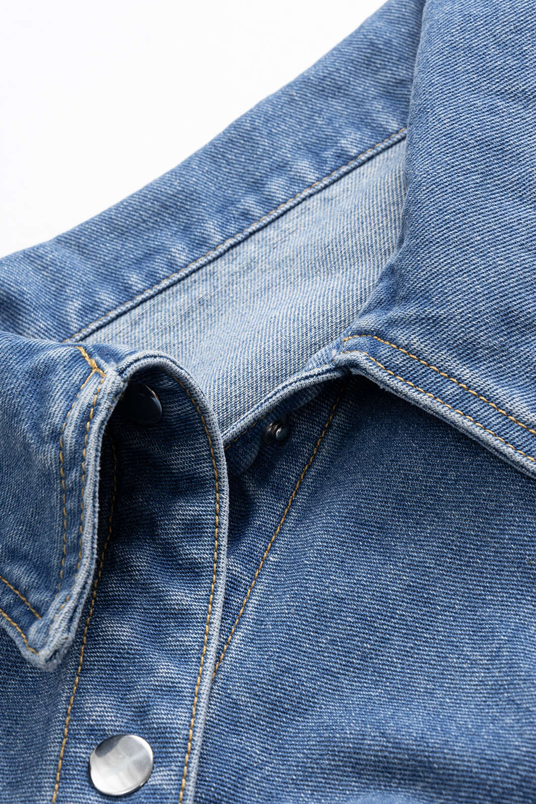 Denim  Asymmetrical Zipper Long-Sleeve Top