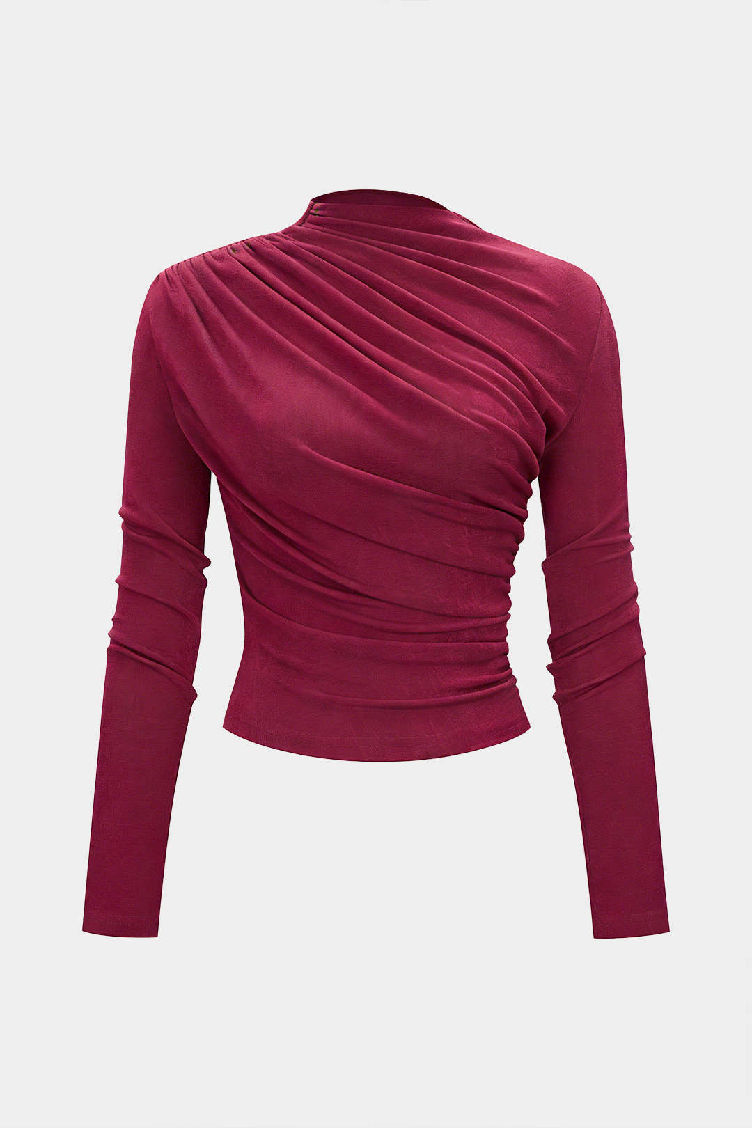 Ruched Wrinkle Long Sleeve Top