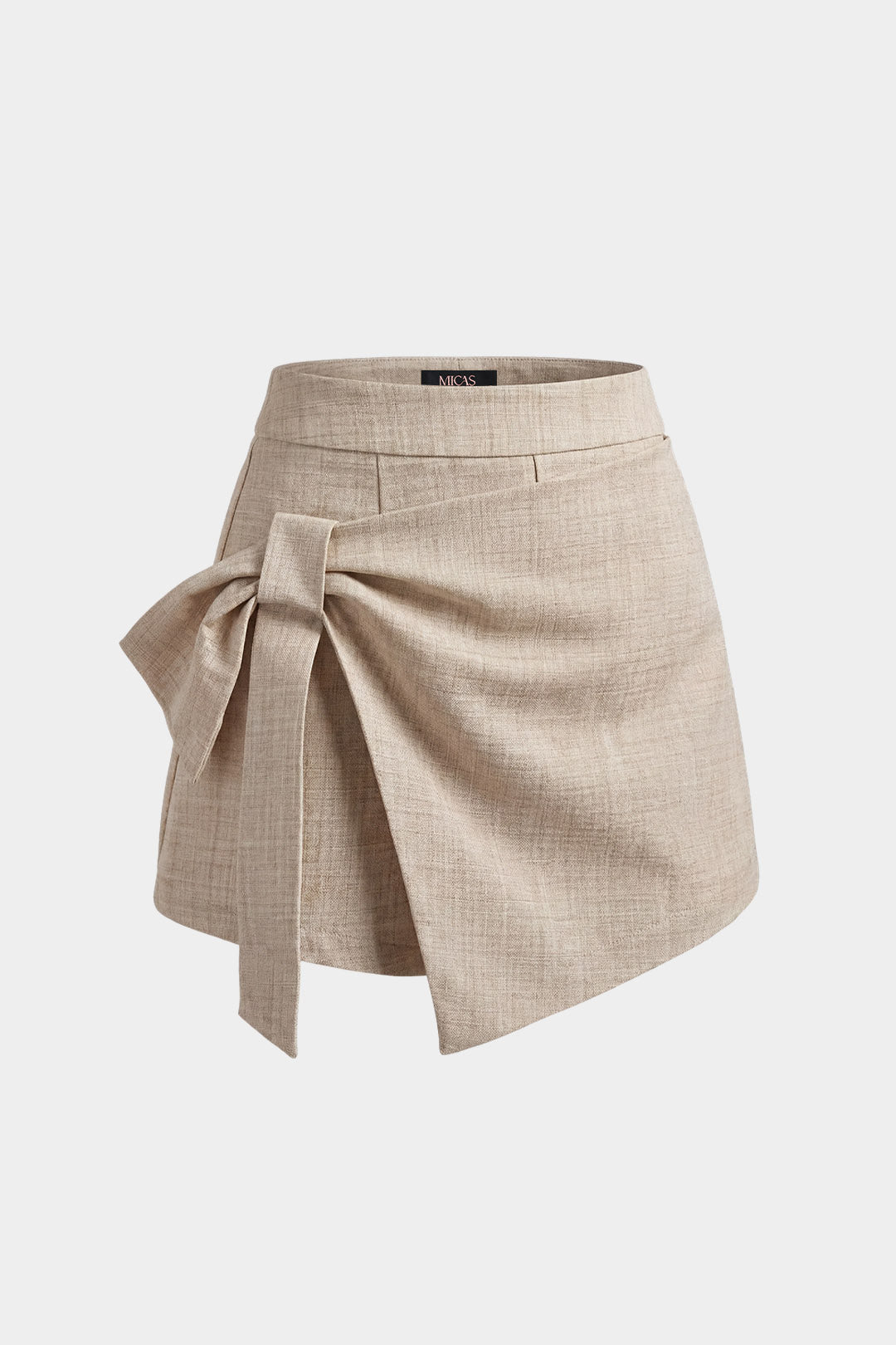 Asymmetrical Ruched High-Waist Shorts