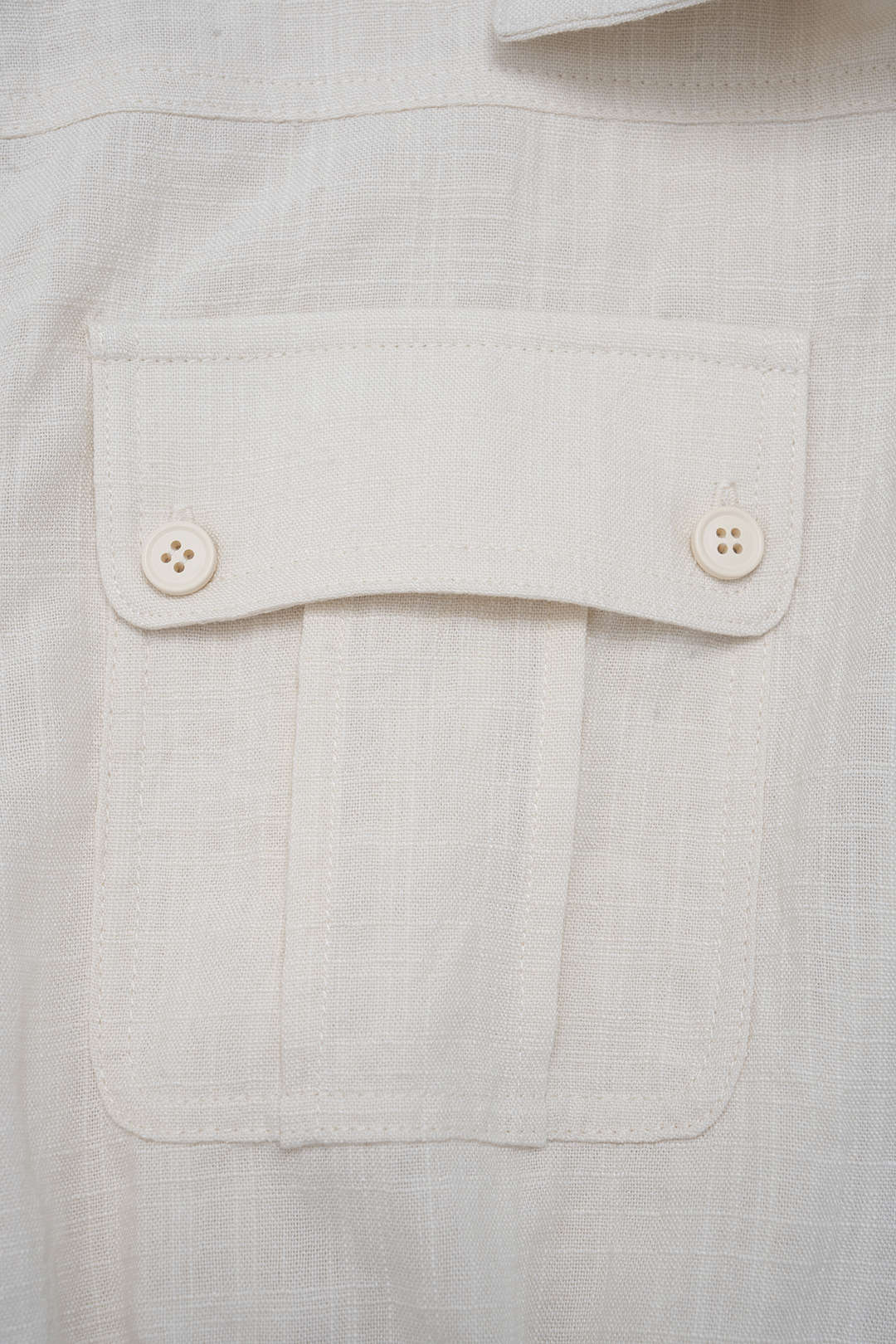 Linen Lapel Button Short Sleeve Shirt